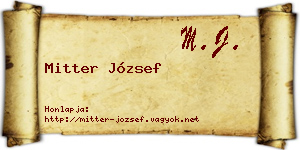 Mitter József névjegykártya
